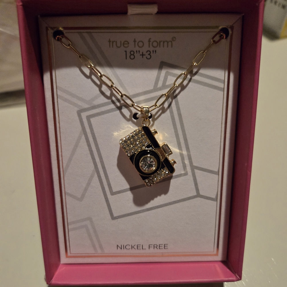 True to Form Gold Camera Pendant Necklace